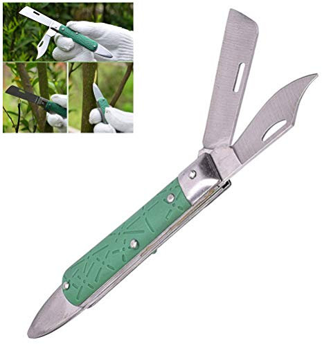 Akemaio Faltbare Okuliermesser Doppelklingen Graft-Messer Garten Verpflanzen Werkzeug Okulier- und Schneidmesser