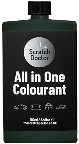 Scratch Doctor Colorant tout-en-un pour cuir - Peinture de réparation autocollante pour meubles, canapés, sièges de voiture (vert foncé, 100 ml)