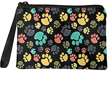 chaqlin Kleine Geldbörse für Frauen Schlüsselanhänger Niedlicher Hund Pfotenabdruck Mini-Münzbeutel Brieftasche für Mädchen Reißverschluss Brieftasche Kartenhalter