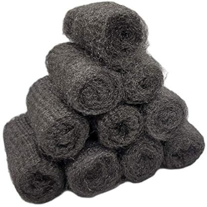 Handy Housewares 10pc Steel Wool Kitchen Scouring Pads Set - Great for Cleaning Dishes Pots Pans (1 Set (10 Pads))