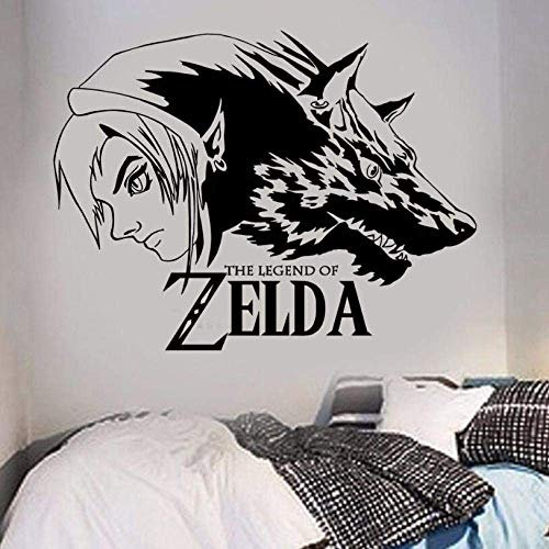 Die Legende Von Zelda Wolf Link Mit Abnehmbaren Vinyl-Aufklebern Vinyl-Wandkunst-Aufkleber Popula