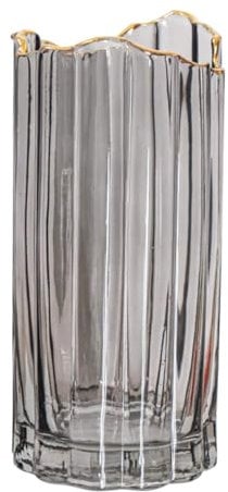 PEPAXON Large Glass Vase for Flower Vase Heavy Cylinder Vase Home Decoration vase Grey10x25cm