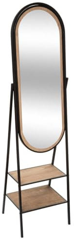 Atmosphera - Miroir sur Pied Mael Noir - métal et Bois 160x44 cm