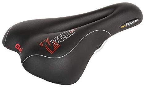 P4B | Touren Sattel für Herren in schwarz/rot/Weiss | Fahrradsattel mit biologisch abbaubarer Gel-Einlage | Stabile 2-Komponentenschale | Stoßabsorbierende Gestellfederung