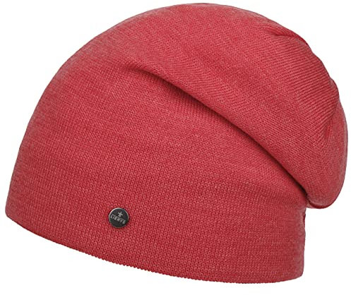 LIERYS Fine Merino Long Beanie Strickmütze Herren Damen Kinder Made in Germany Herbst Winter Koralle One Size