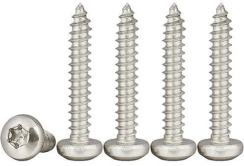 Drenky Linsenkopfschrauben Holz, 100 Stück Holzschrauben Torx M3x20mm Selbstschneidende Holzschrauben Edelstahl A2 V2A Torx Schrauben Vollgewinde für Holzteile