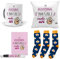 mundohuevo Mega Regalo Personalizado Divertido Amiga Invisible. Mi Amiga Invisible Mola un Huevo. Taza, cojin, libreta, boli y Trio de Calcetines