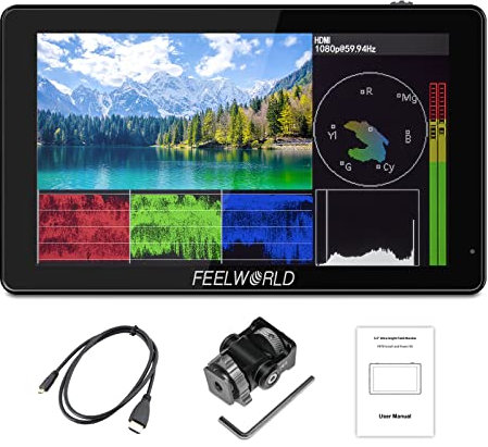 FEELWORLD LUT5 5.5 Inch 3000nit Ultra High Bright Touchscreen Monitor, 3DLUT F970 External Power, 1920x1080 Screen Display, 4K HDMI, Camera DSLR Field Monitor