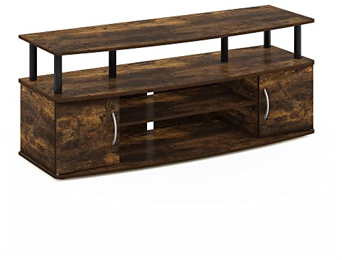 Furinno Jaya Grand Centre de Divertissement, Bois d'ingénierie, Pin Ambré/Noir, 119,9 (L) x 49,8 (H) x 40,1 (P) CM