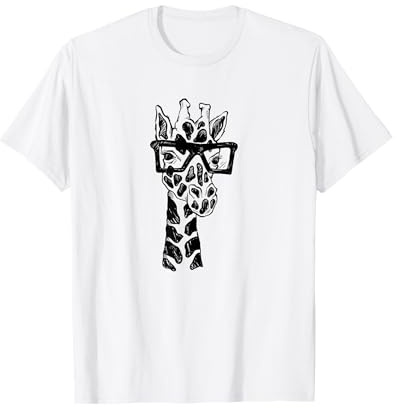 Geeky Nerd Giraffe mit Brille T-Shirt