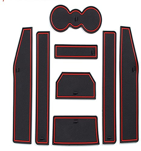 BMTick 1 Set Cup Holder Mats and Inserts for the Range Rover Evoque Model (2012-2018) - Custom Interior Fit Anti-Dust Mat, Car Non Slip Mats (Red)