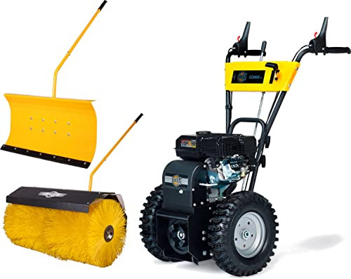 TEXAS Profi Benzin Kehrmaschine 800TG – 3in1 Set mit Schneeschieber & Kehrbürste, 4-Takt Motor, Schnellkupplungssystem