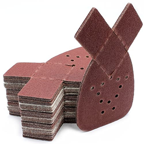 100 Stück Korn 80 Dreieck Schleifpapier Dreieckschleifer Maus für Black & Decker Mouse Schleifdreiecke Schleifmaus Maus 95 x 135 mm Schleifscheiben