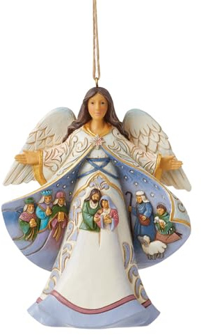 Enesco Jim Shore Heartwood Creek Engel mit Umhang, Weihnachtskrippe, hängend, 11,4 cm, Mehrfarbig