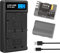 2 X EN-EL3E Batteria di Ricambio e Doppio caricatore Compatibile con Nikon D50, D70, D70s, D80, D90, D100, D200, D300, D300S, D700 D900 (TYPE B)