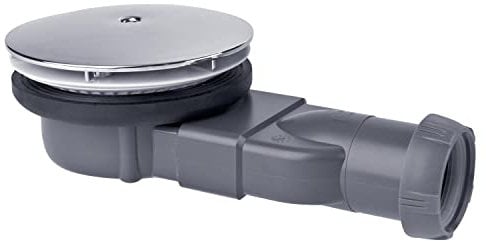 Wirquin 30723210 Bonde de douche extra-plate pour receveurs extra-plats ø90 avec dôme en ABS chromé, chromé