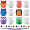 Tanlade 12 Set Paint Your Own Ceramic Planters Mini Owl Ceramic to Paint Succulent Pots 2.5 Inch Bisque Ceramics Unpainted with Drainage Hole Ready to Color Classroom Craft Project Activity