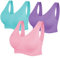 SIMIYA BH Damen ohne Bügel Bustier Damen große Brüste Schlaf BH Push up Sport BH gepolstert Bralette(Rosa+lila+blau,M)