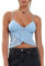 Yassiglia Damen Ästhetisch Patchwork Crop Tops Sommer Tank Top Ärmellose Rückenfreie Camisole Y2K Harajuku Camis Sexy, Elegant, Low Cut, Slim Fit (Hell Blau, M)