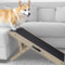 Hunderampe - Hundetreppe für kleine Hunde und große Hunde - Einstellbar 18-53 cm - Für Bett, Sofa - Birkenholz - Landeplattform schließt nahtlos an - Rampe Hund Klappbar - Anti-rutsch Einsatz Beige
