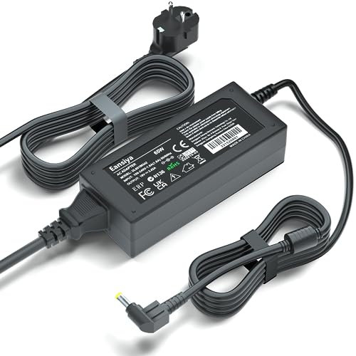 Eansiya Cable de alimentación 19 V Adaptador para HP Pavilion Monitor 20 21.5 23 23.8 25 27 IPS LED HD Display Serie 22cwa 22bw 20xi 23cw 23xi 23xw 25es 25xw 25bw 25xi 27xw 27xi Cable
