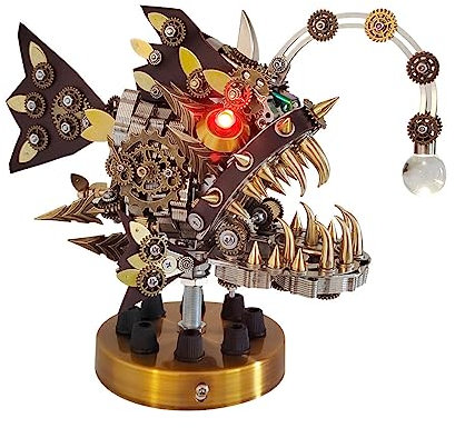 SUNDARE 3D Puzzle Modellbausatz Metall, Laterne Fisch 3D Puzzle Metall Erwachsene, 700 Teile DIY Punk Kreative Ornament Spielzeug Geschenke