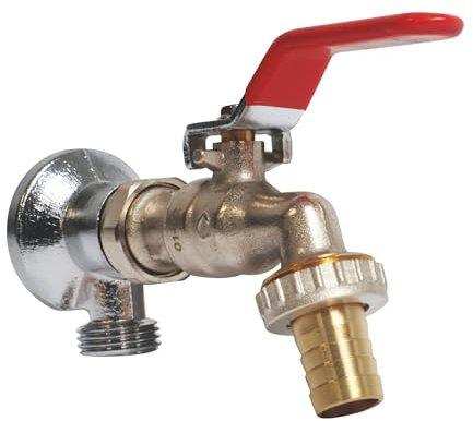 SOMATHERM FOR YOU, Kit Robinet d'arrosage orientable en Laiton chromé avec Applique Murale sans écrou, entrée mâle 15/21, Sortie 20/27, Installation Rapide et étanchéité assurée