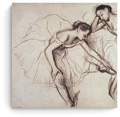 Edgar Degas Painters' Works Poster Two Dancers Resting, dekoratives Gemälde, Leinwand, Wandkunst, Wohnzimmer, Schlafzimmer, 30 x 30 cm