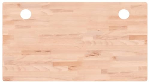 vidaXL Schreibtischplatte, Tischplatte mit 4 abgerundeten Ecken, Arbeitsplatte Platte für Schreibtisch Esstisch, Holzplatte Bürotischplatte, 110x60x4 cm Massivholz Buche