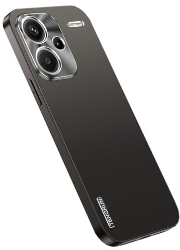Wigento Für Xiaomi Redmi Note 13 Pro Plus Feinmattes Metall Design Handy Hülle Cover Case Zubehör Schwarz