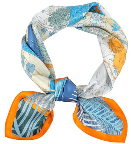 SPFASZEIV 100% Natürliche Maulbeerseide Schal Damen 68×68 cm Quadratisch Seidentuch Leicht Halstuch Seide für Frauen