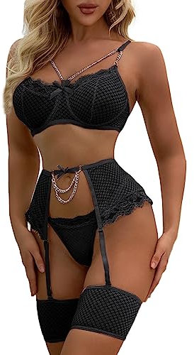 WILLBEST Dessous Damen sexy unterwäsche 3XL Hotpants Damen unterwäsche Dessous weiß Dessous Set mit Strapse Babydoll mit bügel Bustier e rosa Dessous Damen Sexy Reizwäsche reizwäsche unterwäsche