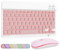 LAMA 7 Colors Backlit Wireless Keyboard and Mouse, Rechargeable Ultra Slim Universal Tablet Keyboard, Portable Bluetooth Keyboards for iPad/Tablet/iOS/Android/Windows/Laptop/Desktop Computer/Phone,PK