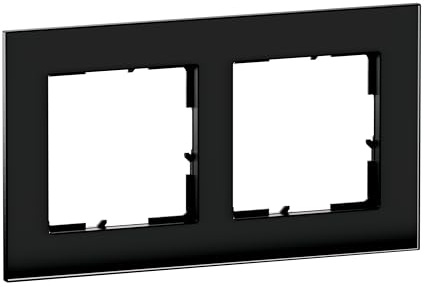 LEGRAND, SEANO Natura 2-fach Rahmen aus Echtmaterial, nachhaltige Produktion und Verpackung, Designausführung: Black Smoked Glass, 766112