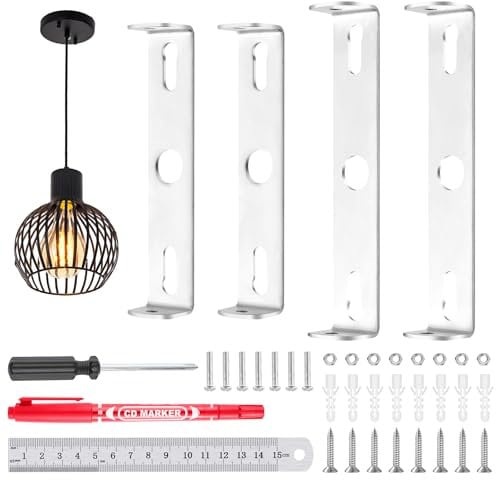 GHVACZS 4 Stück Lampenhalterung Decke, Carbon Steel Deckenleuchte Halterung, Leuchten Montagehalterung mit Montagezubehör, zur Montage von Kronleuchter Deckenlampenhaltern (90 mm, 100 mm)