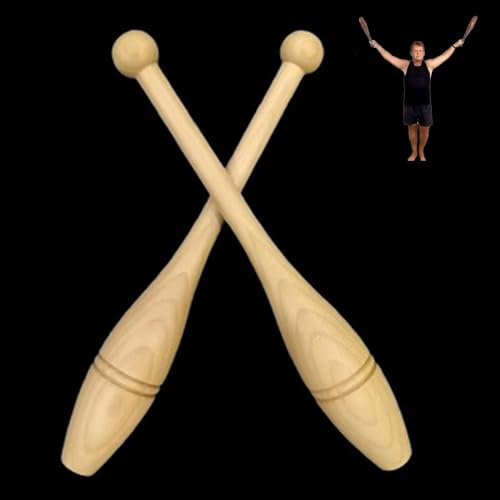Clubbell Indische Vereine Übung Gewicht Club Glocken Schulter-Krafttrainer, Holz Power-Clubs Trainingsgeräte, Weihnachts- / Geburtstagsgeschenk Für Freunde(Size:1.1lbs/500g Each Club-Set of 2)