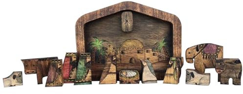 Holz-Jesus-Puzzle-Statue, Krippen-Puzzle, Ostern, Holzblock-Puzzle, Ornament, Basteln mit dekorativem Hintergrund, Aufbewahrungstablett, DIY-Jesus-Puzzle-Skulptur, Dekor for Kinder und Erwachsene /127