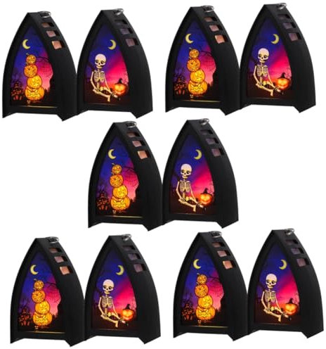 OSALADI 10 Piezas Linterna De Halloween Decoración Halloween Luz De Mesa Halloween Luz Colgante Halloween Lámpara De Mano Suministros De Halloween Lámpara De Escritorio De Halloween