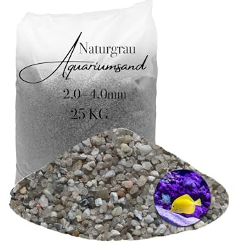 Aquagran Aquariumsand Aquariumkies 25 kg 2,0-4,0 mm hellgrau gewaschen kantengerundet Quarzsand