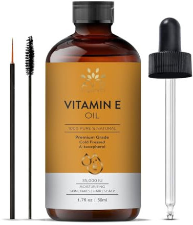 AVD Organics 100% Pure Vitamin E Oil 35,000 IU | Premium Grade, Cold-Pressed and Tocopherol | for Skin, Face, Body, Hair & Nail moisturiser 1.7 fl oz