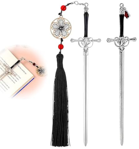 QOWUXHZ 2 Stück Metall Lesezeichen Schwert Lesezeichen Quaste Metall Lesezeichen Vintage Lesezeichen Personalisierte Lesezeichen Bookmark Für Leseliebhaber Lustige Lesezeichen Geschenk