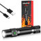 UltraFire T5 Taktische Taschenlampe mit Batterie, 1800 Lumen Wiederaufladbare LED Taschenlampe, Polizei Taschenlampe mit Doppelschalter, USB-C Kleine Taschenlampe für Outdoor und Indoor Aktivitäten