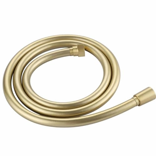 1,5 m/2 m/3 m PVC-Handbrausenschlauch, flexibel, wickelsicher, explosionsgeschützt, Ersatz-Duschschlauch für Badezimmer, goldfarben, 1,5 m