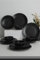 Elegante juego de cena de cerámica negra mate (12 piezas) | 100% Stoneware, antibacterial, Easy Clean, resistente a los golpes térmicos, apto para lavavajillas y microondas