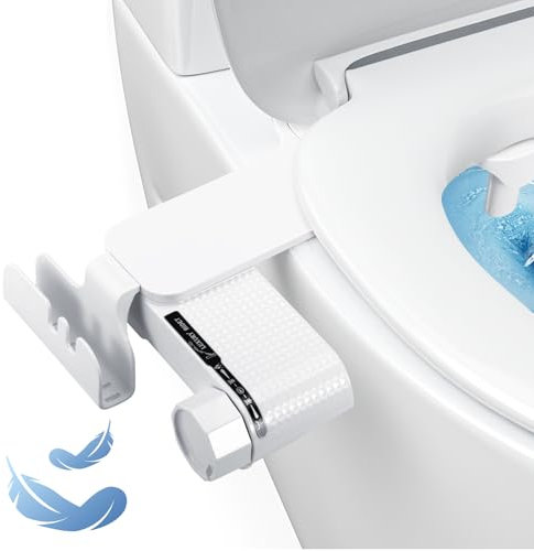 Gxpjycfob Bidet Attachment for Toilet UK, Ultra-Slim Non-Electric with Dual Nozzle, Adjustable Cold Water Pressure, Self-Cleaning, Feminine & Rear Wash, Easy DIY Installation, Brass Inlet