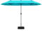 KOMFOTTEU Sombrilla de Jardín Doble 396 x 201 cm, Parasol Rectangular con Manivela y Base, Sombrilla de Balcón Grande con Protección UV, Paraguas de Exterior para Piscina, Terraza, Patio (Turquesa)