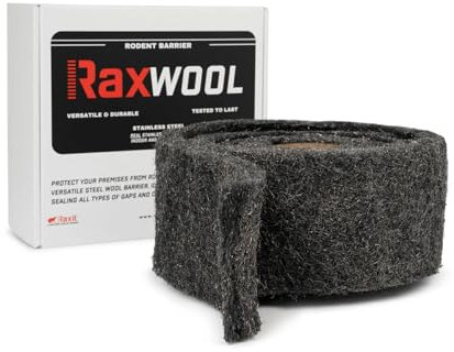 RAXWOOL – Laine d'Acier Anti-Rongeurs 3m x 10cm – Barrière Physique Inoxydable, Flexible et Durable