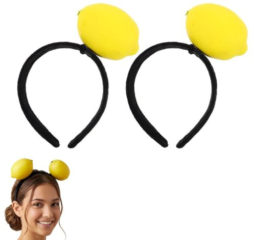 Homoyoyo 2 Stück Lustiger Frucht Haarreif mit Realistischem Zitronen Design Bunter Plüsch Stirnband für Party Geburtstag Hochzeit und Festliche Anlässe Vielseitig und Auffällig