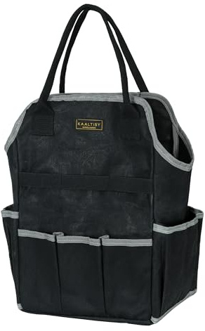 Garden Tool Bag | Heavy-Duty 16oz Waxed Canvas Garden Tool Tote with 8 Pockets | 25L x 16W x 40H CM | Tools Storage Bag for Gardeners, Portable Tool Organizer for Garden Essentials