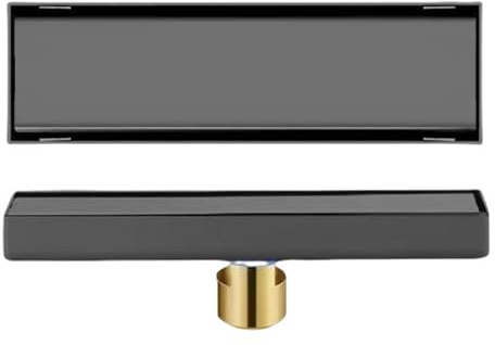 XBTGS Versteckter langer Bodenablauf aus 304 Edelstahl, für Badezimmer, Toilette, geruchlos, große Verdrängung für Küche, WC, Wäsche, Pistolengrau, 80 cm Seite, Pistolengrau, 30 cm, mittelgrau